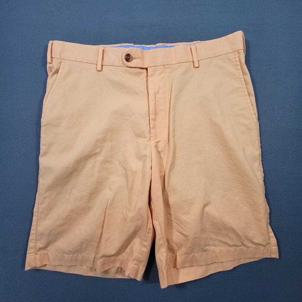 Peter Millar Pima Cotton Chino Shorts Peach Orange Mens 34 Golf Resort Luxury